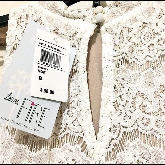 💜NWT Love Fire Cream Lace Sleeveless Top (S)💜 Price Firm - Picture 9 of 11